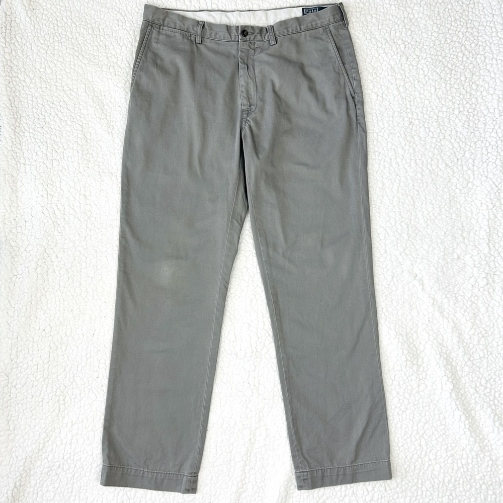 Polo Ralph Lauren Classic Fit Pants Men's 36W Gray Straight Leg Twill Chino